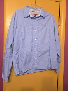 Simms Blue COR3 Vented Fishing Button Down Shirt